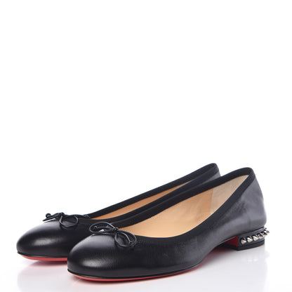 Christian Louboutin Shiny Nappa La Massine Flats 37 Black 3 of 9