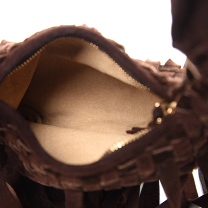 Bottega Veneta Suede Intrecciato Fringe Mini Hobo Ebano 5 of 11