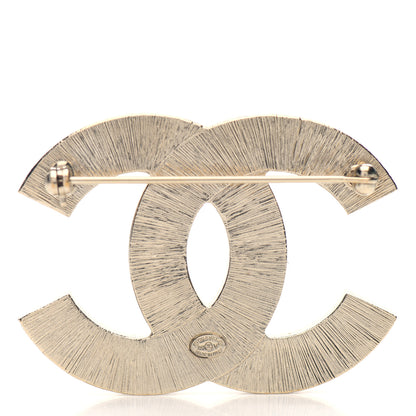 Chanel Metal Quilted CC Brooch Silver Gold 3 of 4