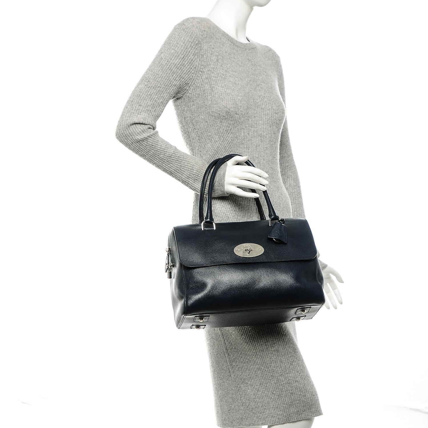 Mulberry Glossy Goatskin Medium Del Rey Satchel Midnight Blue 2 of 7