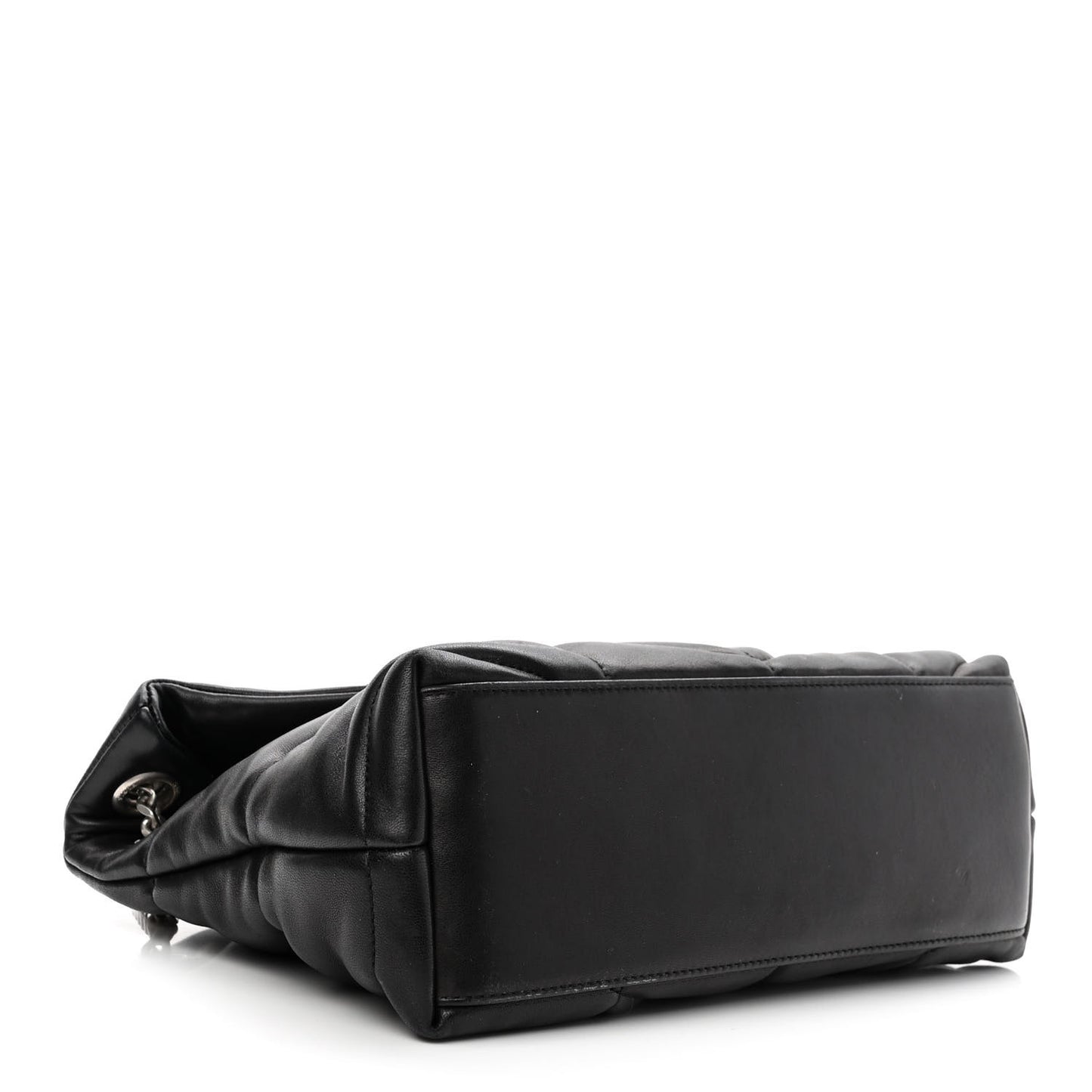 Lambskin Quilted Small Loulou Puffer Monogram Chain Satchel Black