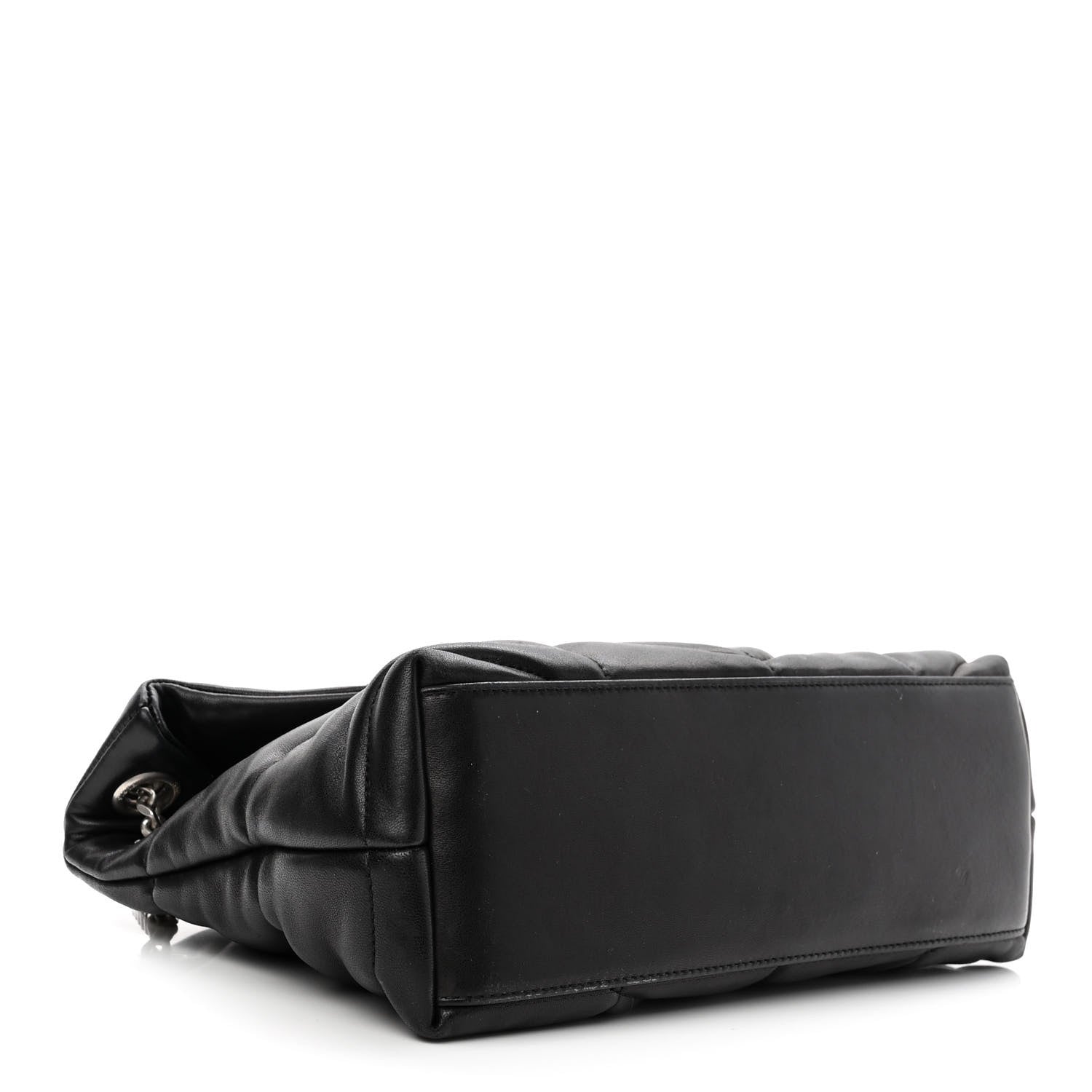 Saint Laurent Lambskin Quilted Small Loulou Puffer Monogram Chain Satchel Black 4 of 13