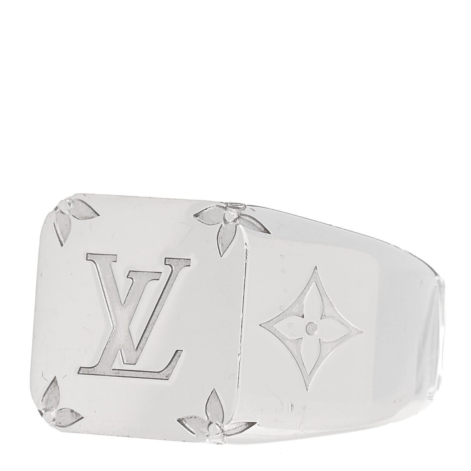 Louis Vuitton Monogram Signet Ring M Silver 3 of 6