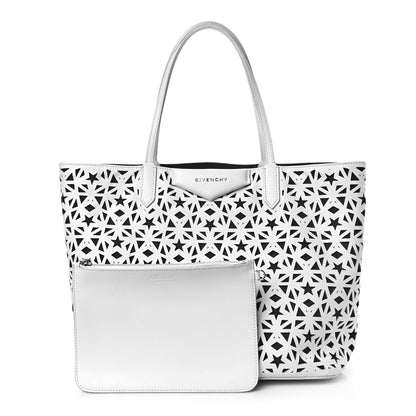 Givenchy Calfskin Lazer Cut Medium Antigona Tote Black White 1 of 13