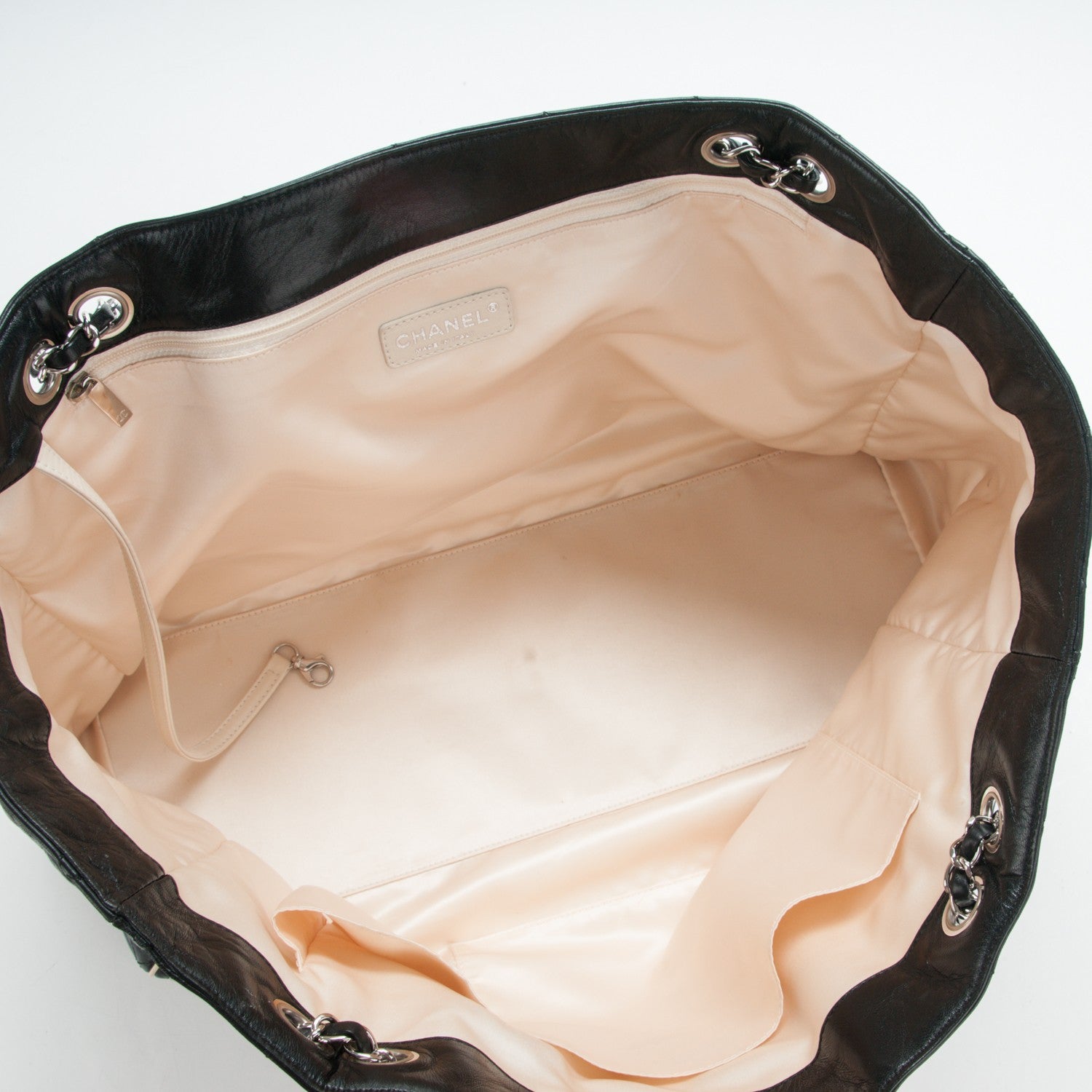 Chanel Lambskin Quilted East West Large Tote Black 5 of 8