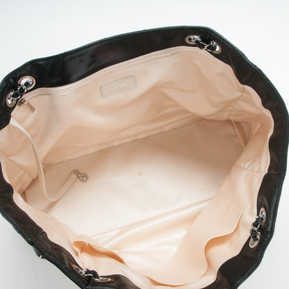 Chanel Lambskin Quilted East West Large Tote Black 5 of 8