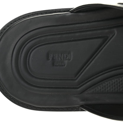 Fendi Nappa FF Embossed Mens Criss Cross Slide Sandals 12 Black 6 of 9