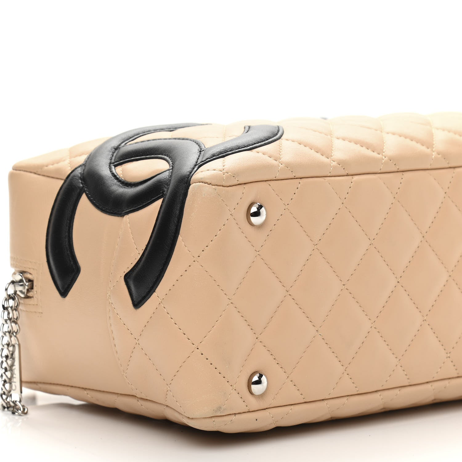 Chanel Calfskin Quilted Large Cambon Bowler Beige Black 9 of 11