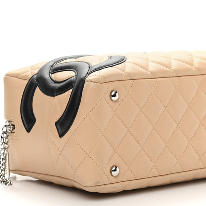 Chanel Calfskin Quilted Large Cambon Bowler Beige Black 9 of 11