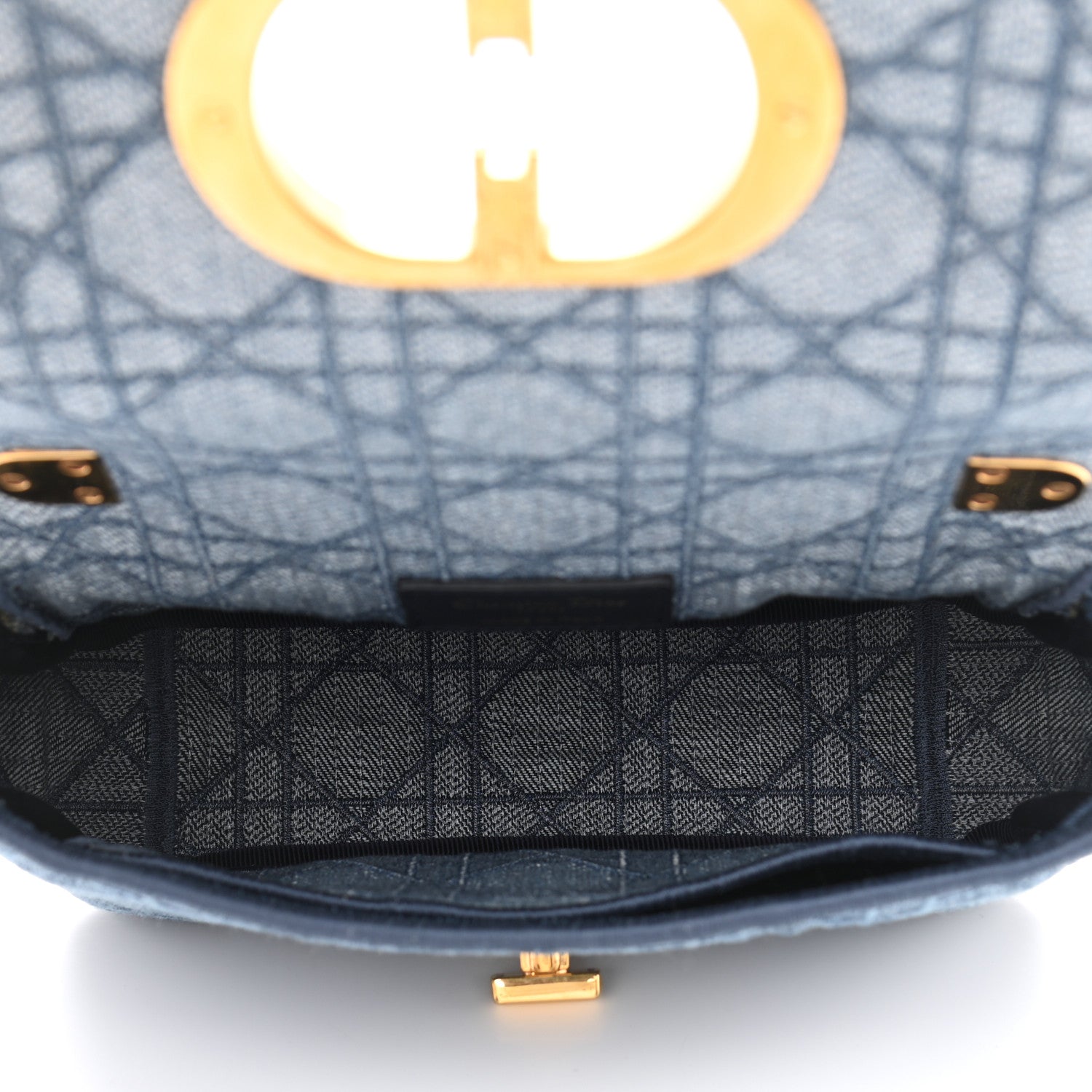 Christian Dior Denim Cannage Small Caro Bag Blue 5 of 9