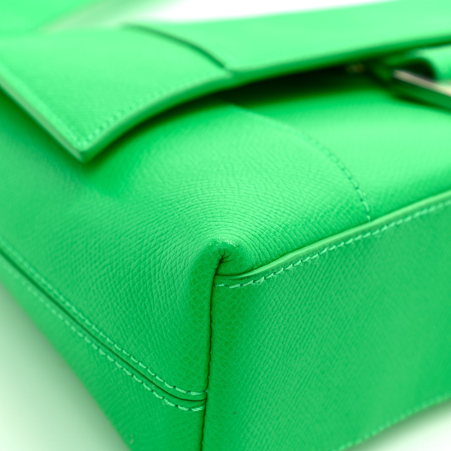 Grained Calfskin XS Downtown Shoulder Bag Vivid Green