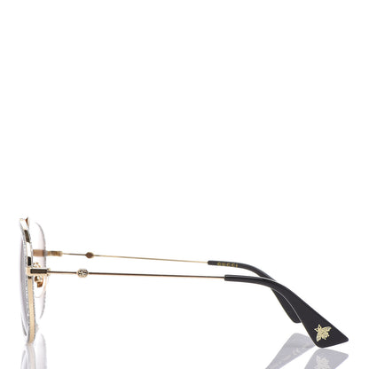 Gucci Glitter Aviator Sunglasses GG0062S Silver 2 of 6