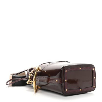 Chloe Patent Calfskin Mini Roy Bucket Bag Burnt Brown 3 of 8