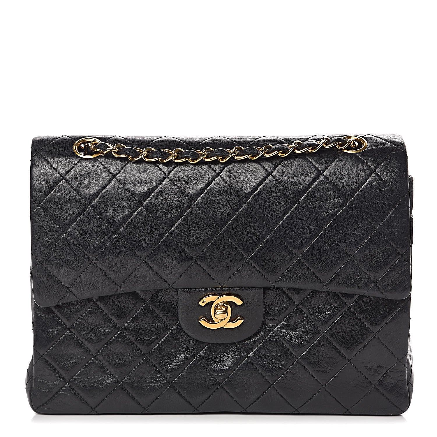 Chanel Lambskin Quilted Medium Double Flap Bag Black 1 of 16
