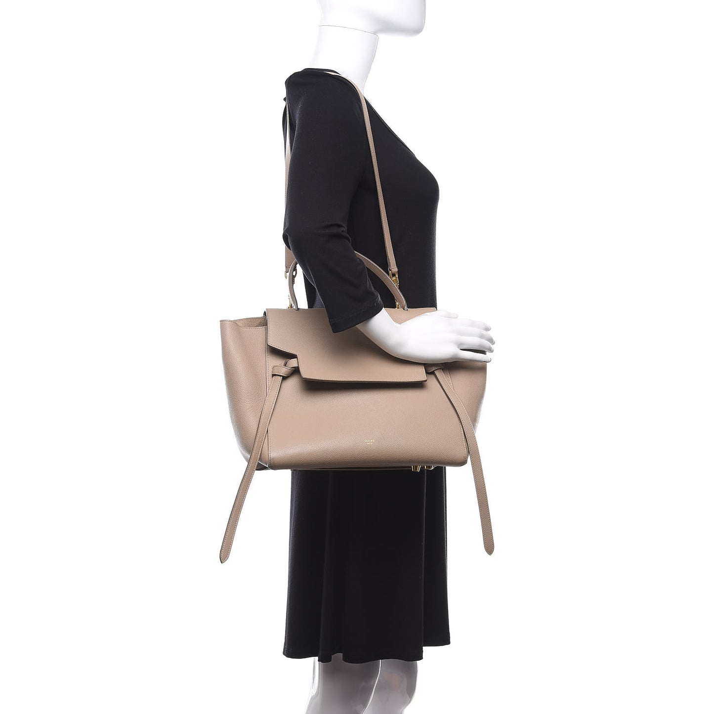 Grained Calfskin Mini Belt Bag Light Taupe