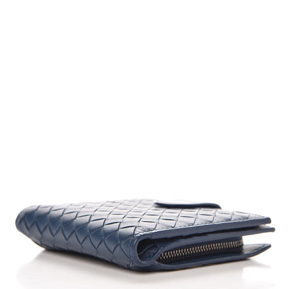 Bottega Veneta Nappa Intrecciato French Flap Wallet Baltic Blue 4 of 8