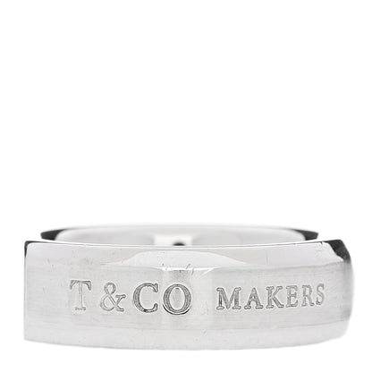 Tiffany Sterling Silver 1837 Makers Medium Slice Ring 58 8.5 3 of 4