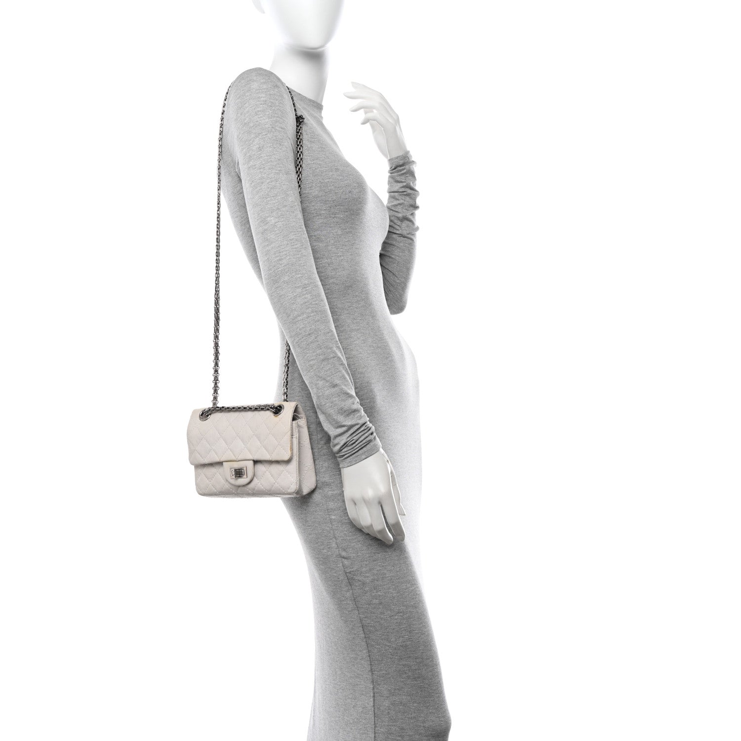 Chanel Aged Calfskin 50th Anniversary 2.55 Reissue 224 Flap White 2 of 14