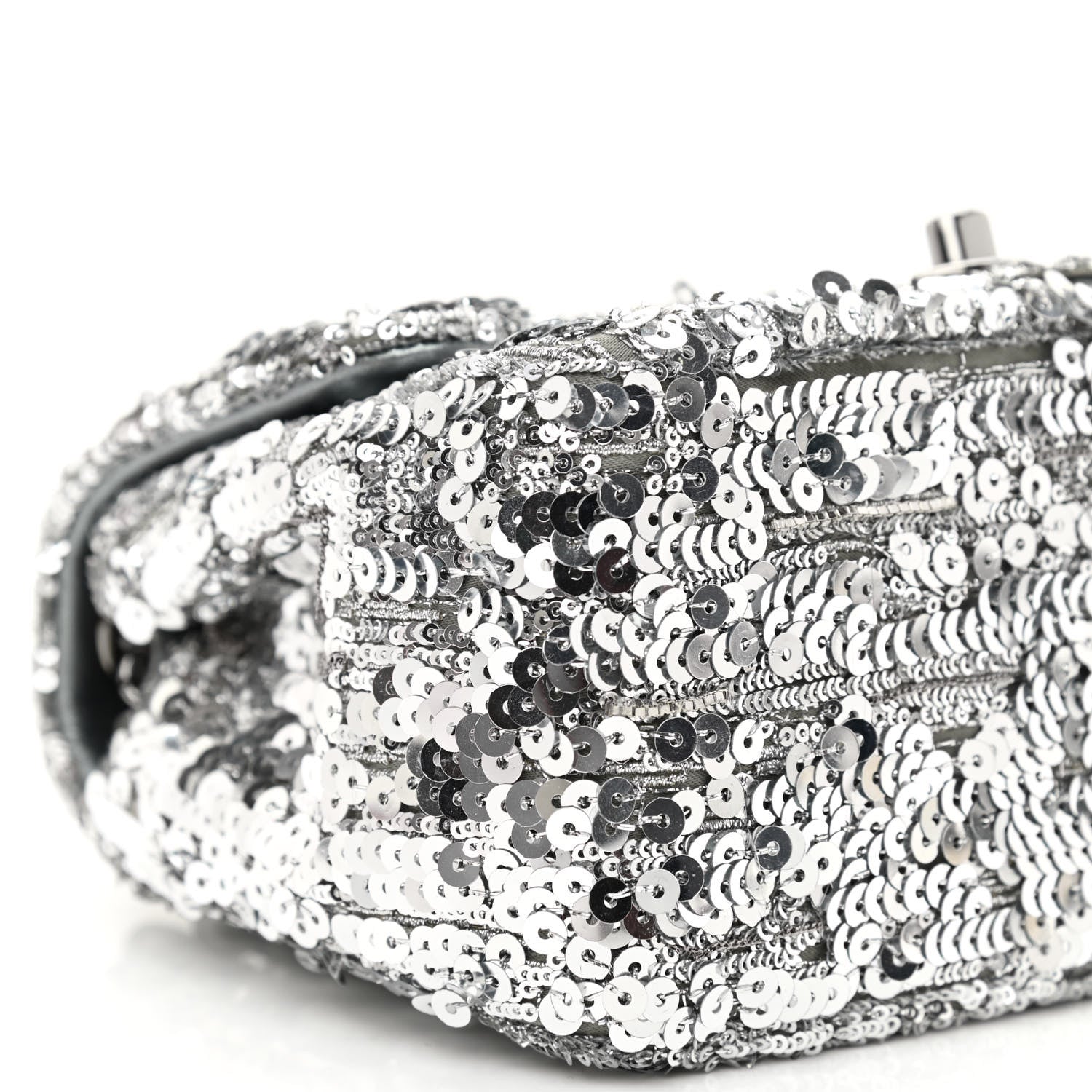 Chanel Sequin Mini Square Flap Silver 11 of 12