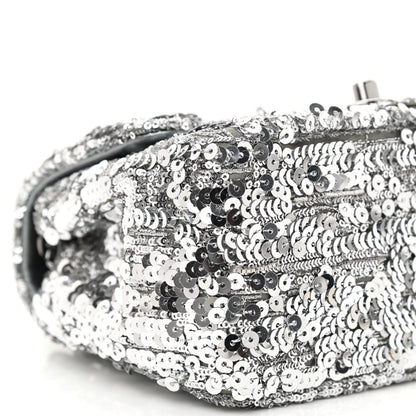 Chanel Sequin Mini Square Flap Silver 11 of 12