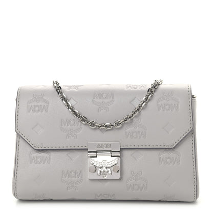 MCM Calfskin Ottomar Monogram Small Crossbody Bag Dove Grey 1 of 8