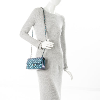 Chanel Iridescent Lambskin Quilted Mini Rectangular Flap Turquoise 2 of 8