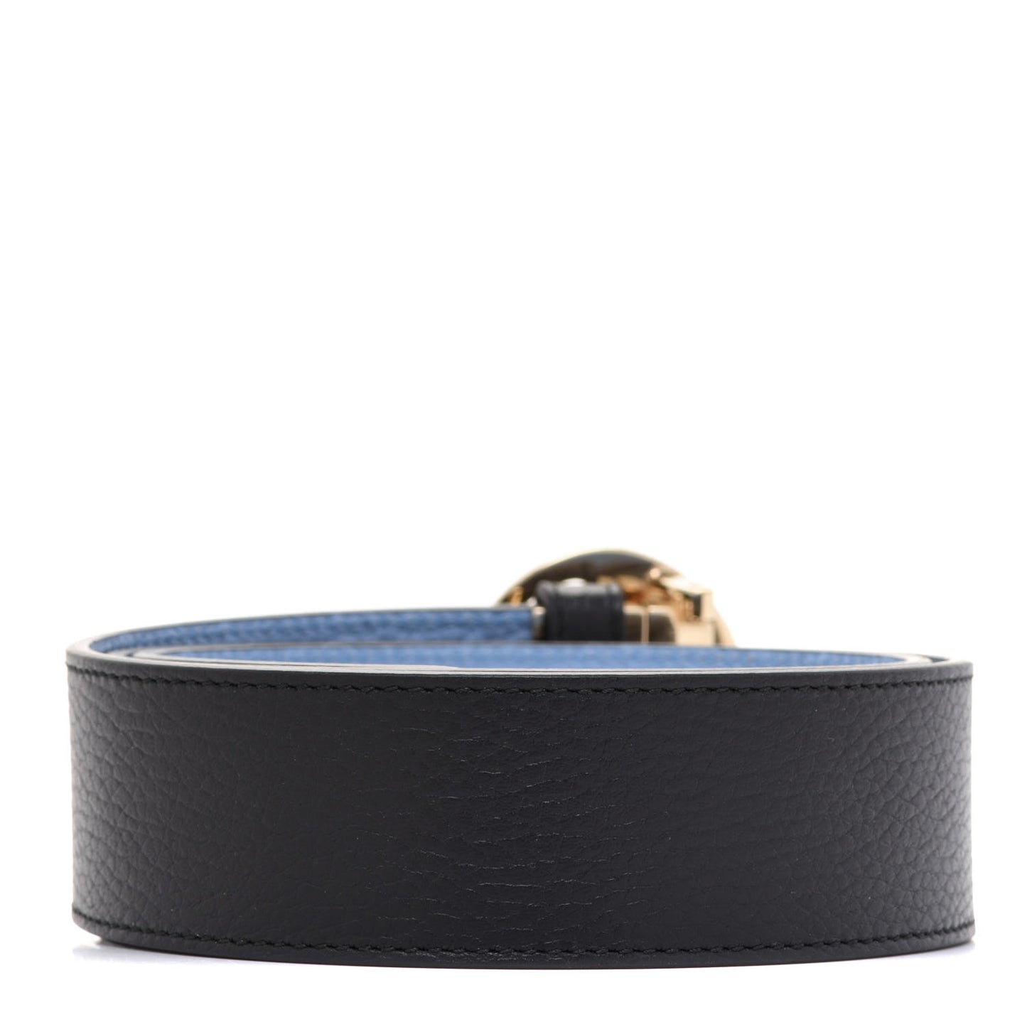 Dollar Calfskin 1973 Reversible Belt 85 34 Black Mineral Blue