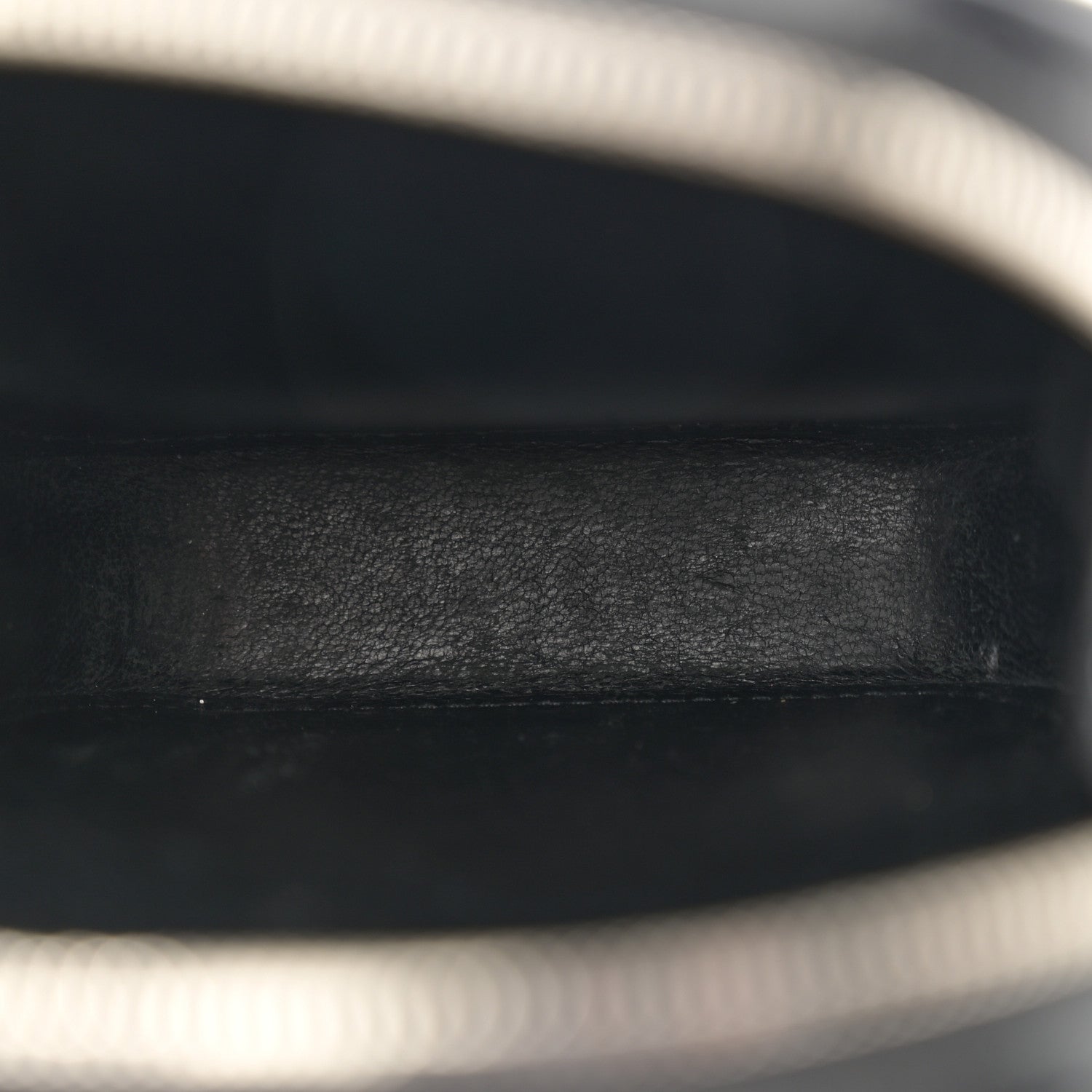 Balenciaga Shiny Calfskin Logo Crocodile Embossed Cash Phone Holder Bag Black White 5 of 14