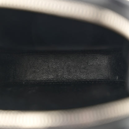 Balenciaga Shiny Calfskin Logo Crocodile Embossed Cash Phone Holder Bag Black White 5 of 14