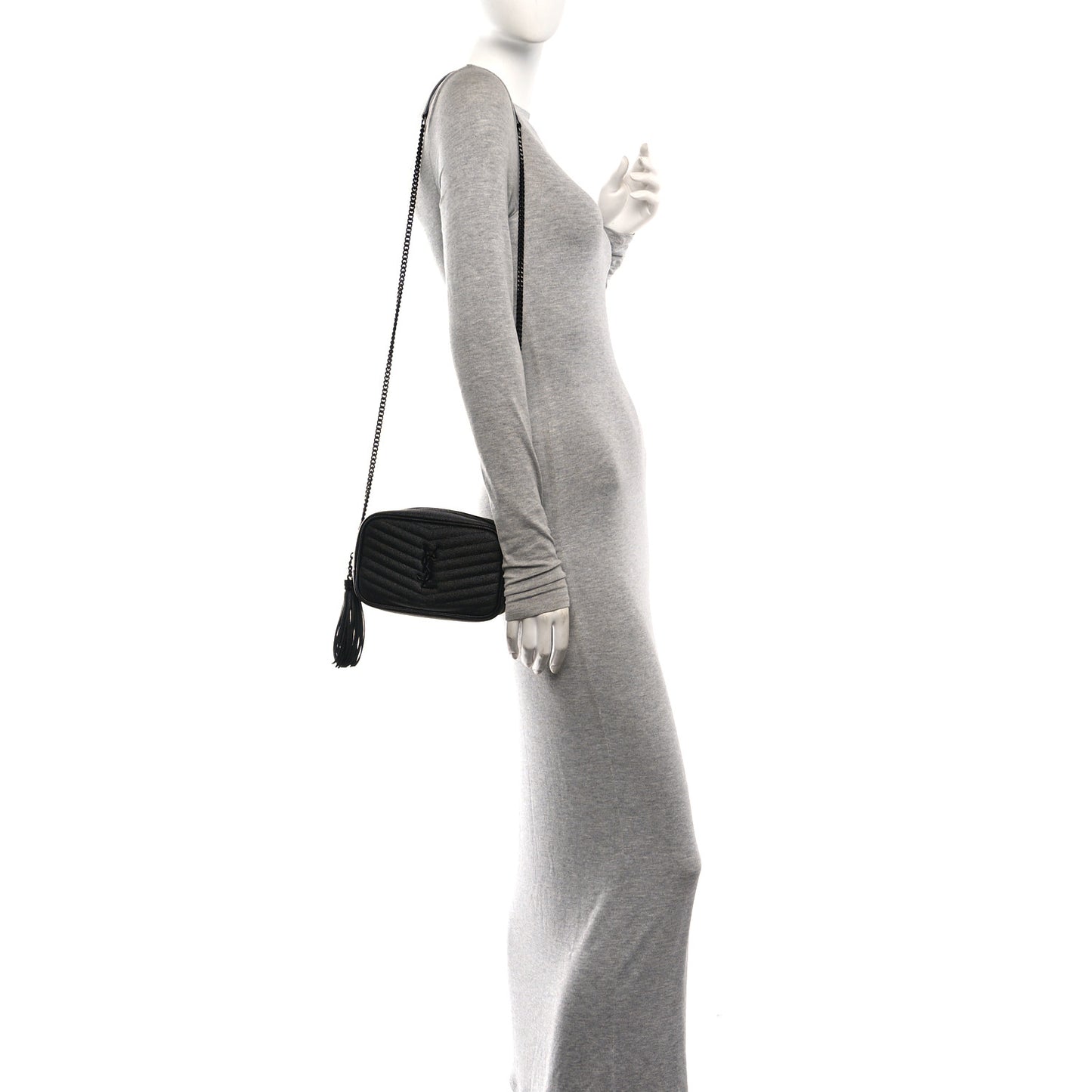 Grain De Poudre Matelasse Monochrome Monogram Mini Lou Camera Bag Black
