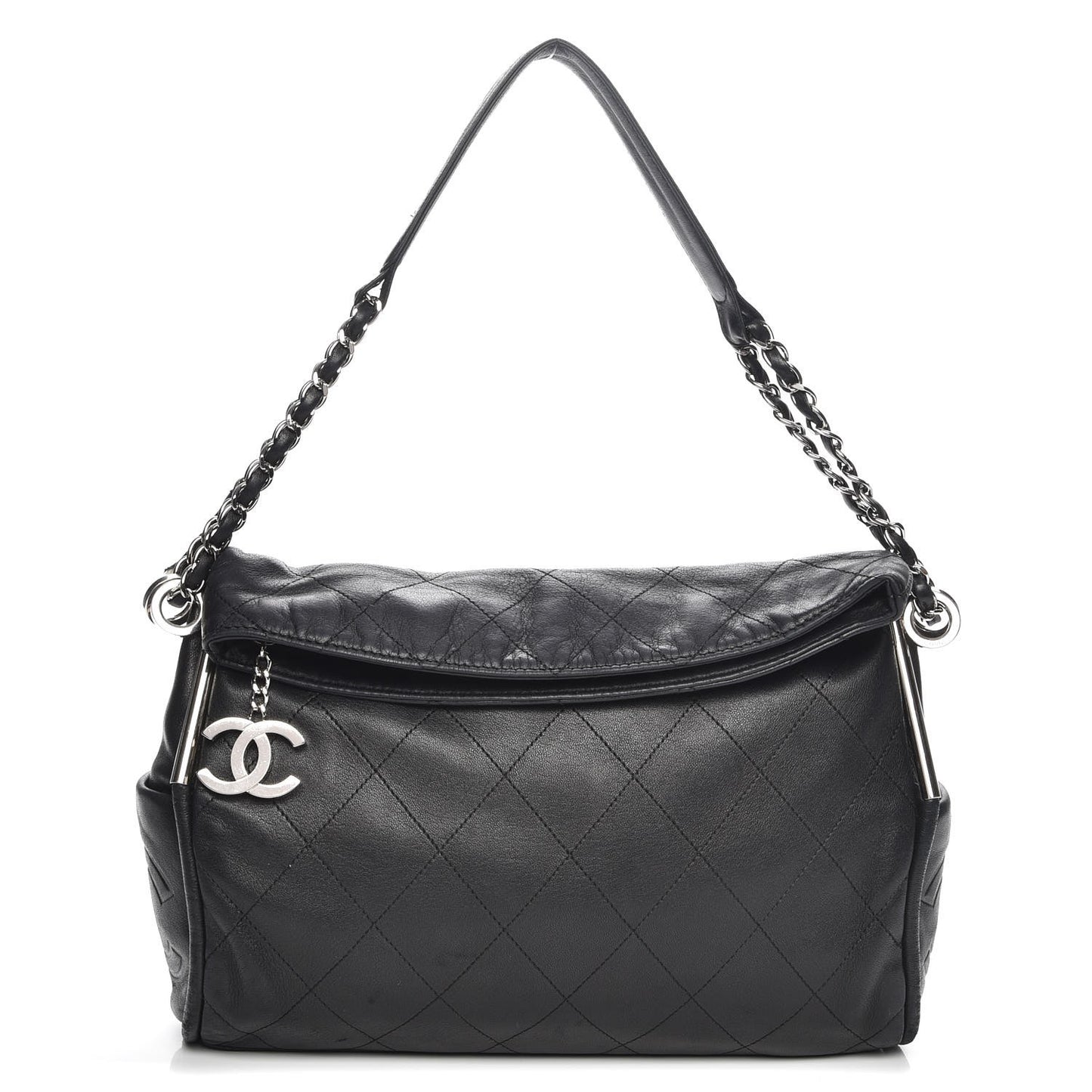 Lambskin Stitched Medium Ultimate Soft Tote Black