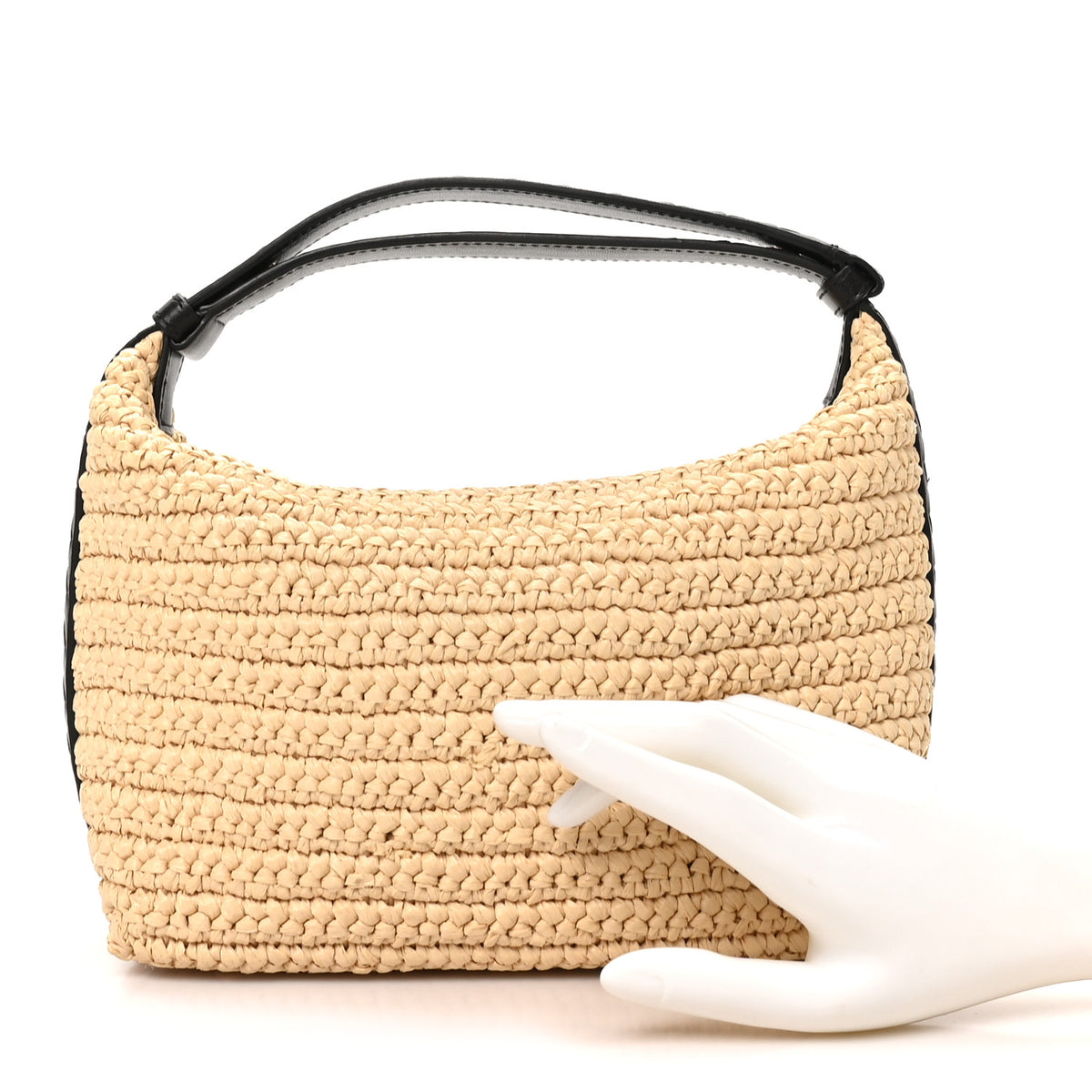 Raffia Woven Nappa Intrecciato Mini Wallace Natural Fondant