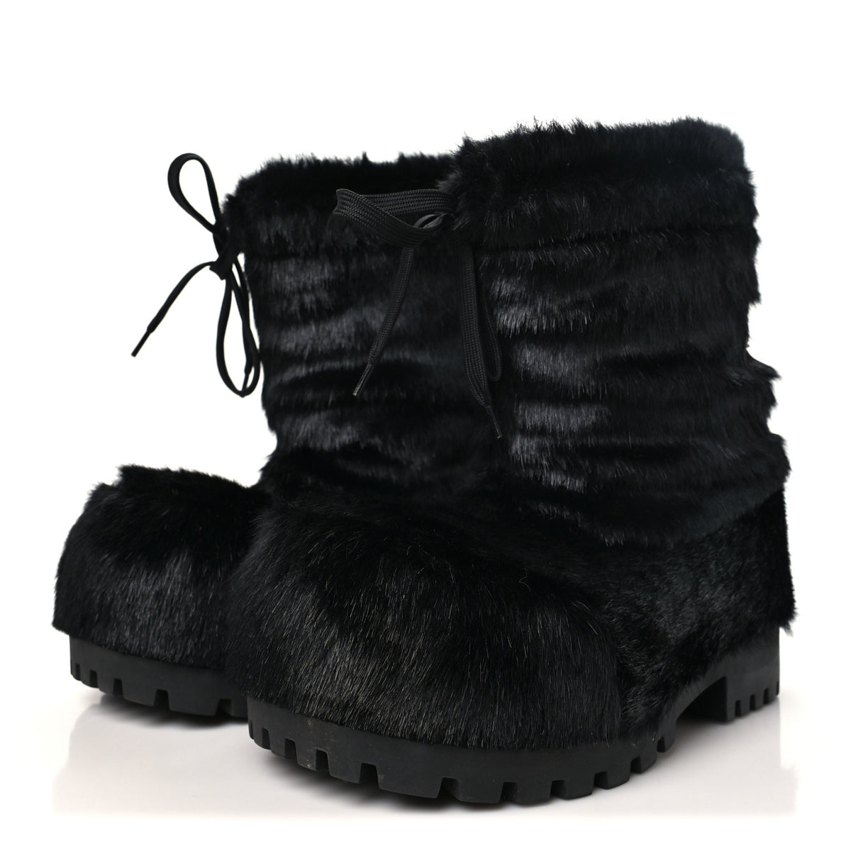 Balenciaga Faux Mink Alaska Low Boots 37-38 Black 4 of 9