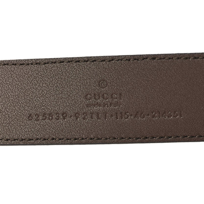 Gucci GG Supreme Monogram Matte Plutone Calfskin Double G 30mm Belt 115 46 Beige Ebony Black 5 of 5