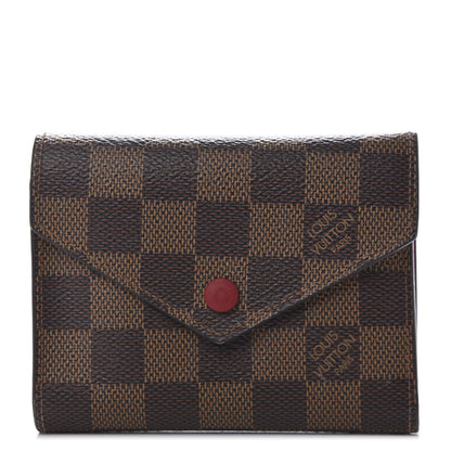 Louis Vuitton Damier Ebene Victorine Wallet Red 1 of 10