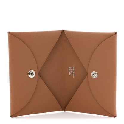 Hermes Evercolor Calvi Card Case Gold 5 of 8