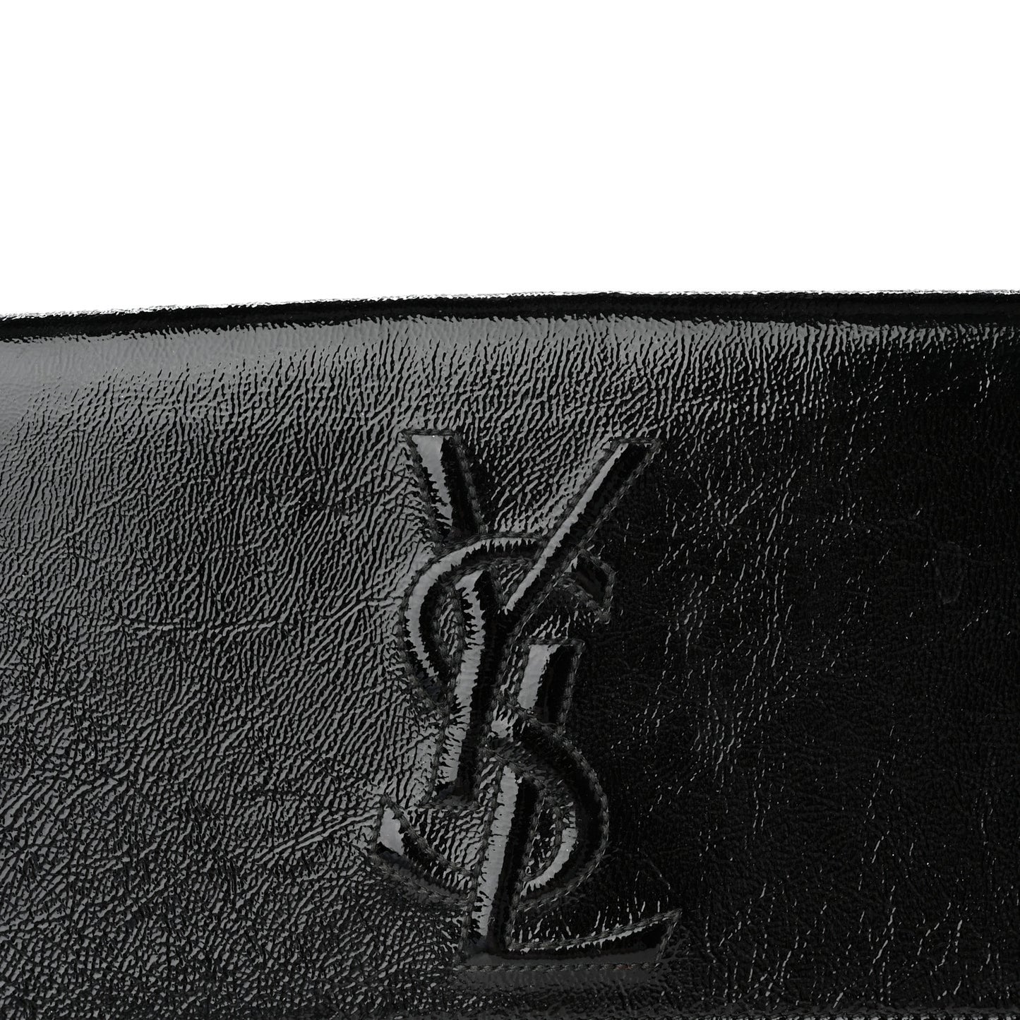 Textured Patent Monogram Large Belle De Jour Clutch Black