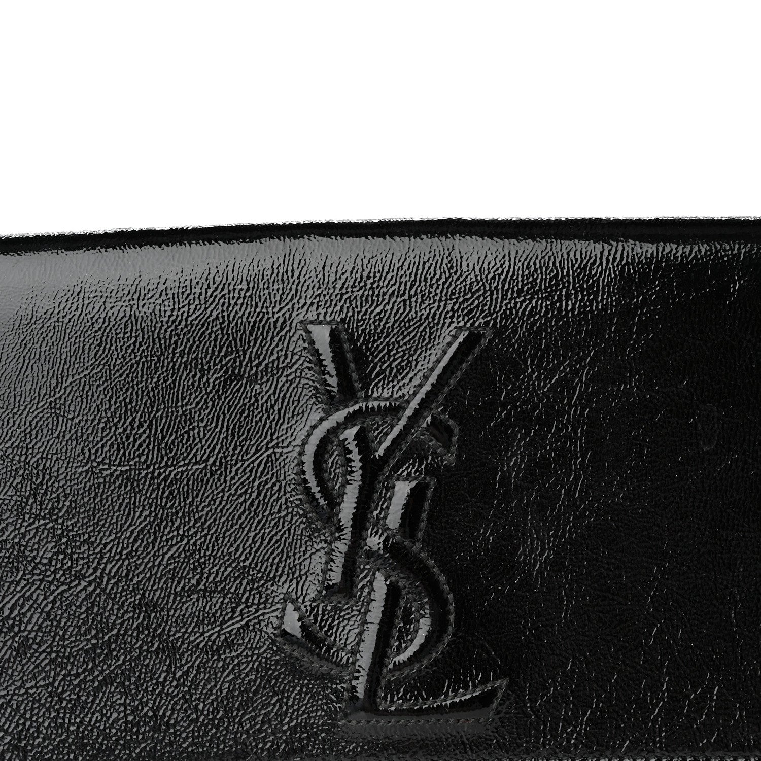 Saint Laurent Textured Patent Monogram Large Belle De Jour Clutch Black 8 of 17