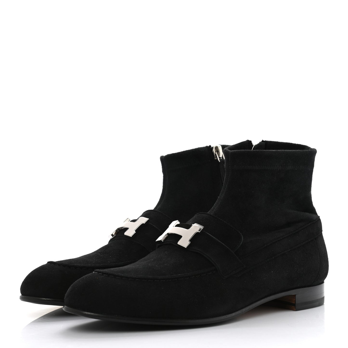 Stretch Velvet Goatskin Saint Honore Ankle Boots 37 Black