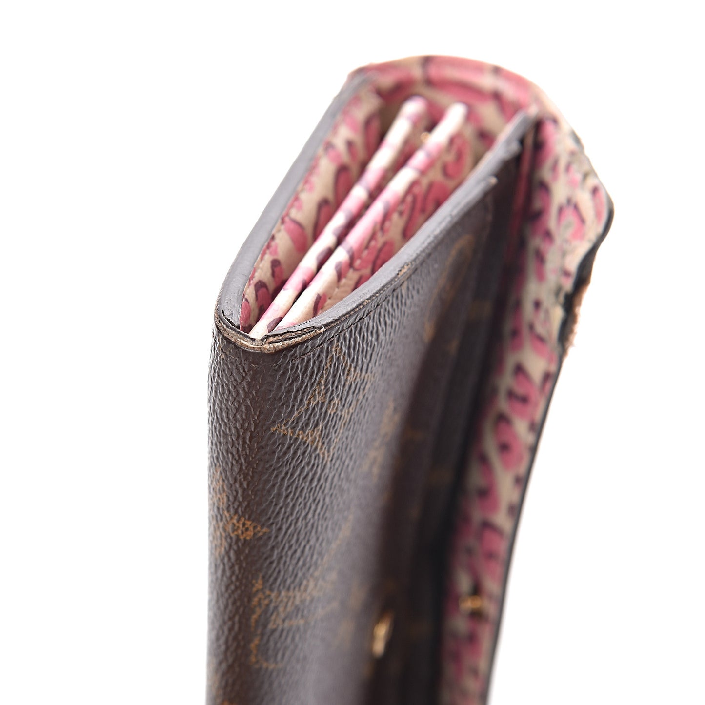 Monogram Leopard Sarah Wallet Blanc Corail