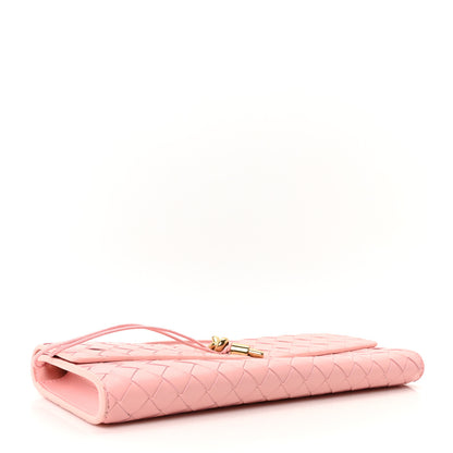 Bottega Veneta Nappa Intrecciato Long Andiamo Top Handle Clutch Rose 4 of 9