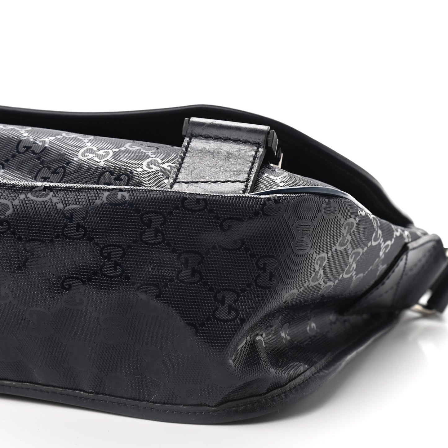 Imprime Monogram Medium Double Buckle Flap Messenger Bag Navy