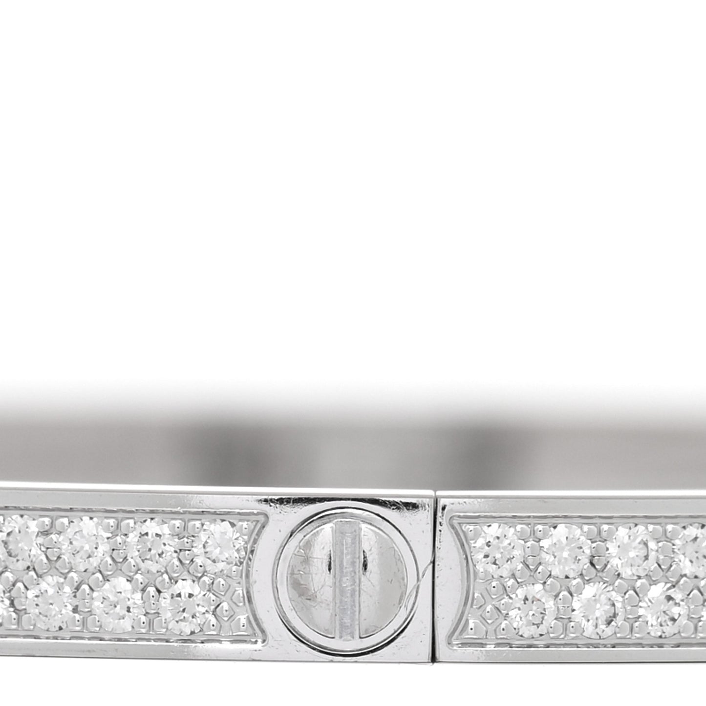 18K White Gold Diamond Small LOVE Paved Bracelet 16