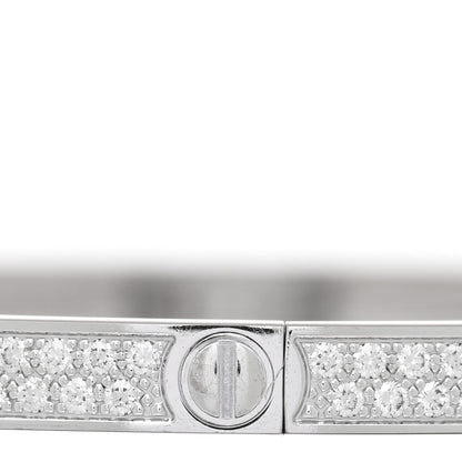 Cartier 18K White Gold Diamond Small LOVE Paved Bracelet 16 5 of 7
