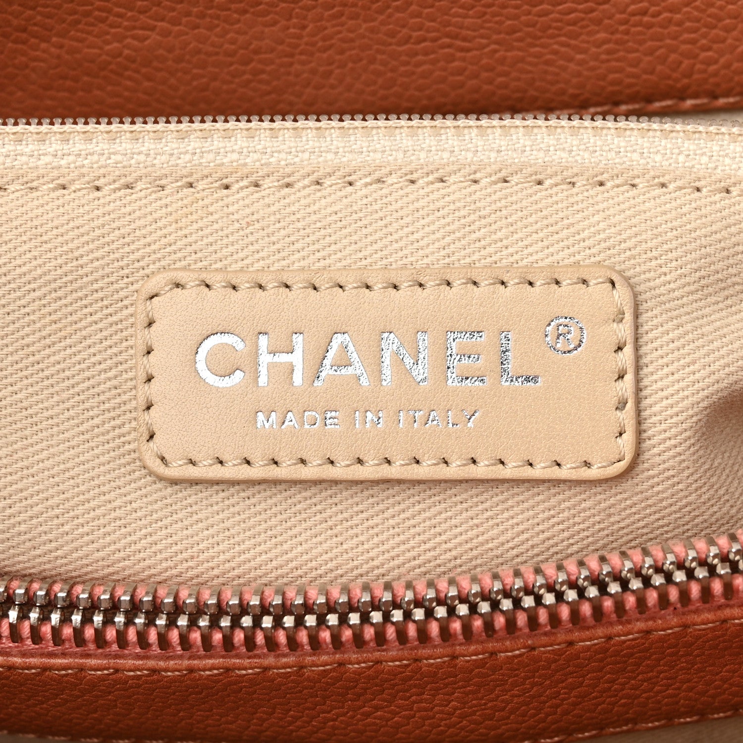Chanel Caviar Quilted Grand Shopping Tote GST Light Red 6 of 11