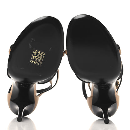 Saint Laurent Calfskin Cassandra 100 Sandals 37.5 Gold Brown 6 of 9
