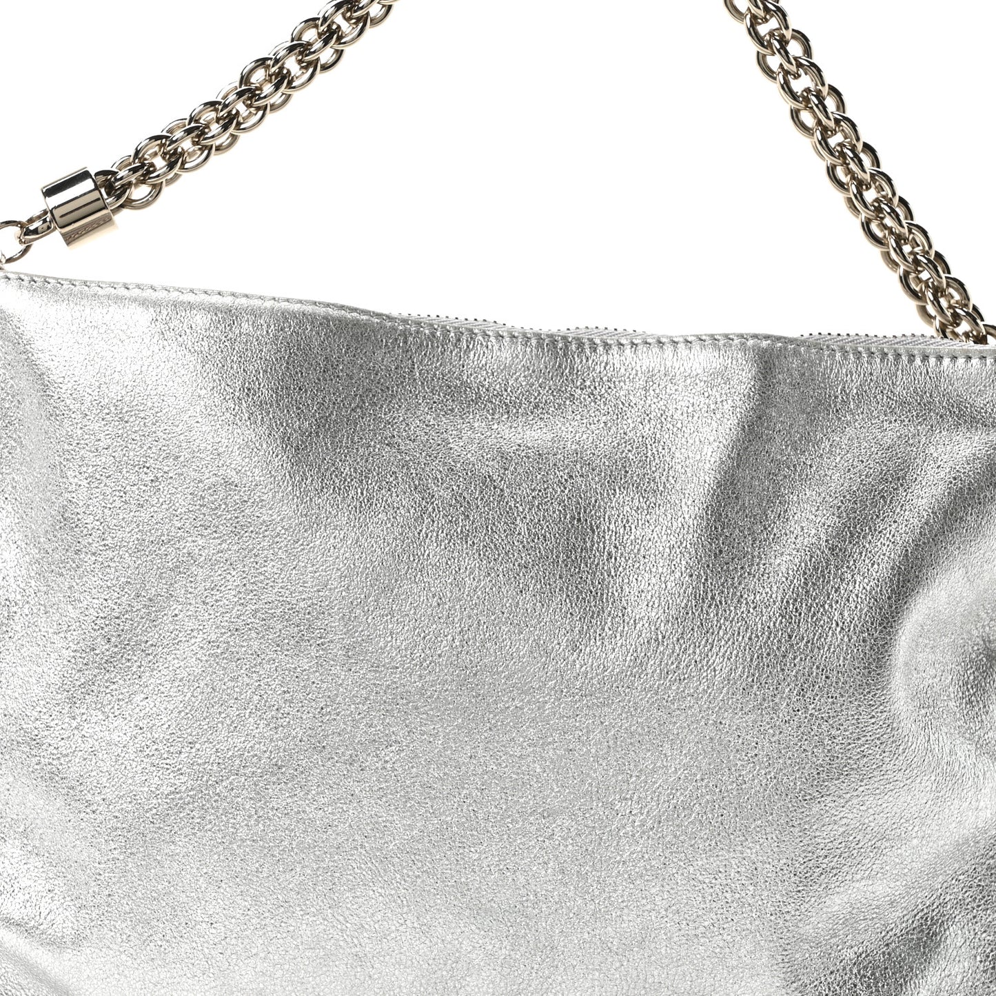 Metallic Goatskin Callie Mea Tassel Silver