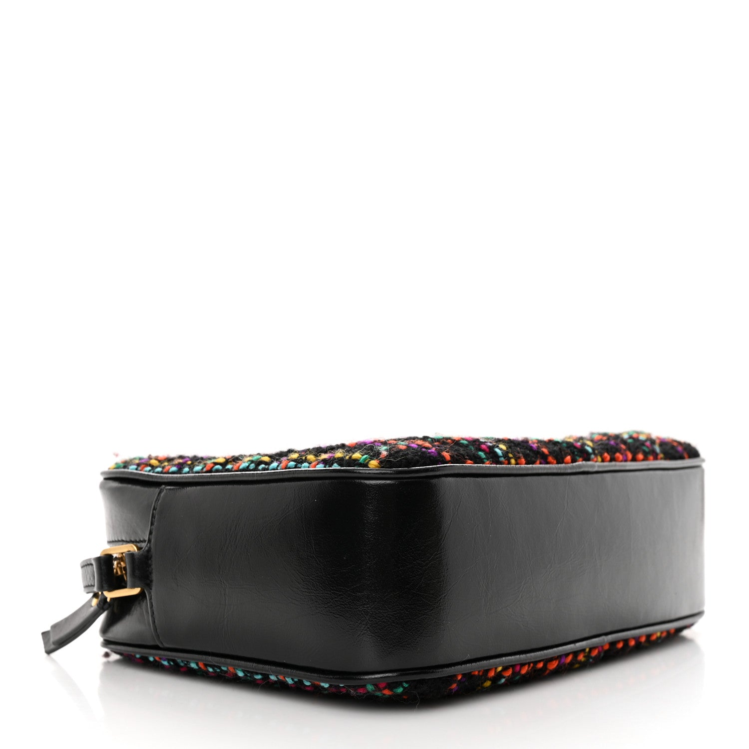 Saint Laurent Tweed Calfskin Monogram Lou Camera Bag Black 4 of 11