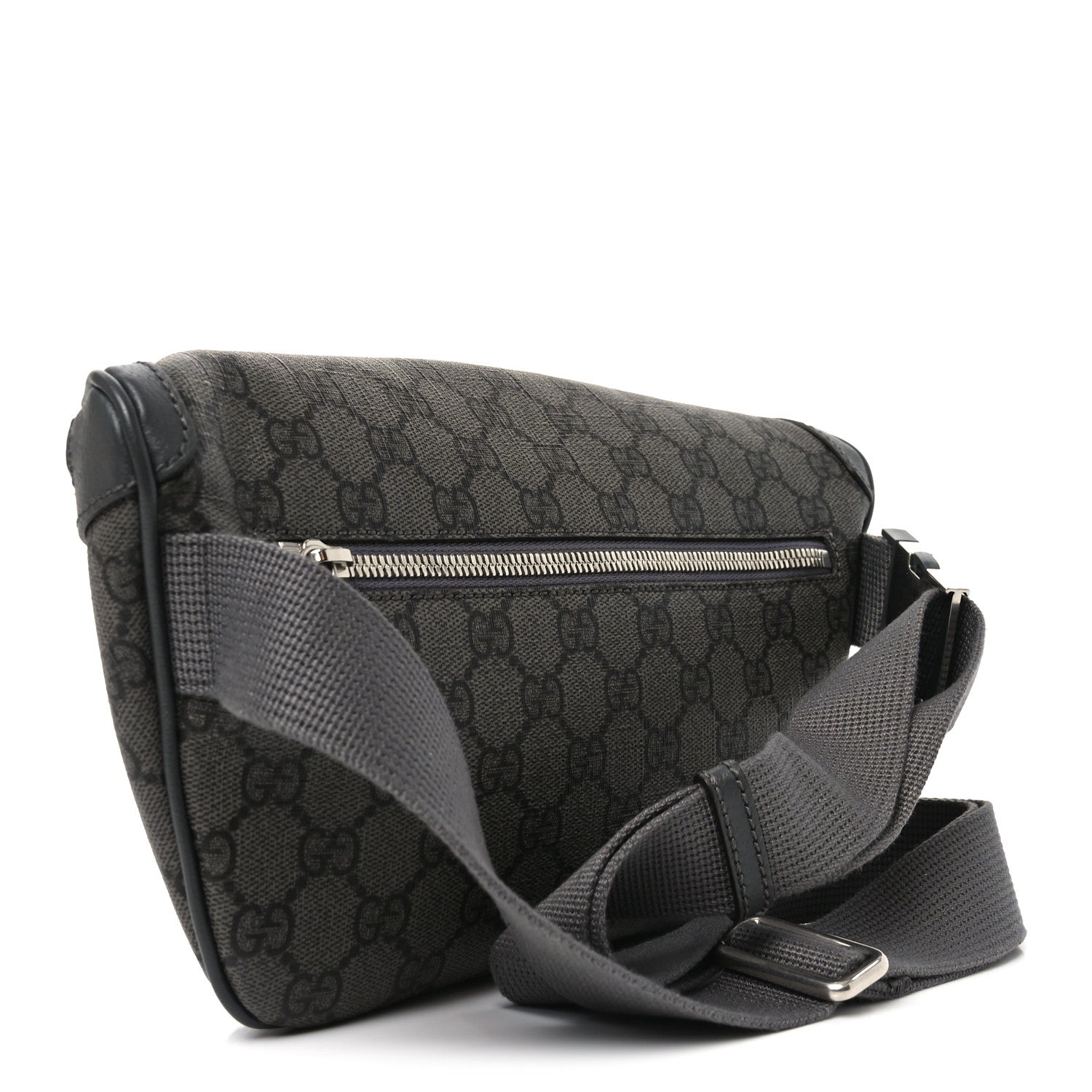Gucci GG Supreme Monogram Textured Dollar Calfskin Ophidia Belt Bag Grey Black Graphite Grey 3 of 9
