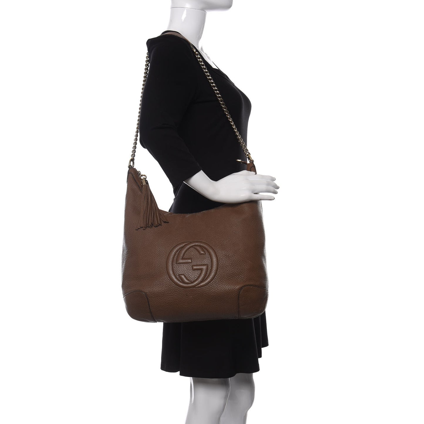 Cellarius Calfskin Medium Soho Chain Hobo Acero